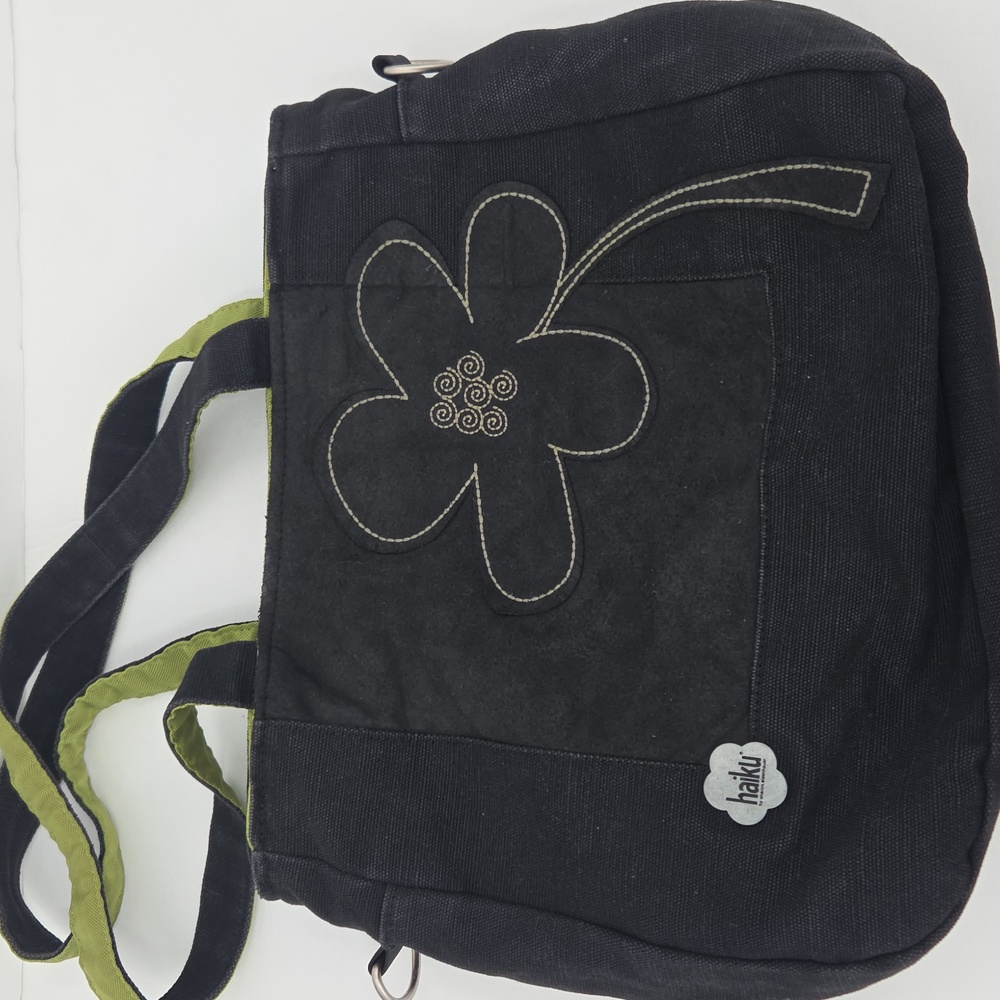 Haiku Black and Olive Shoulder Bag